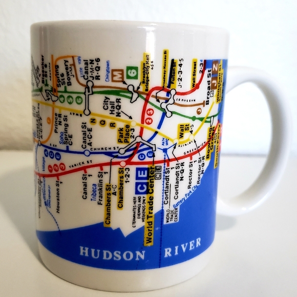 Vintage Manhattan subway system map ceramic mug. - Picture 3 of 4